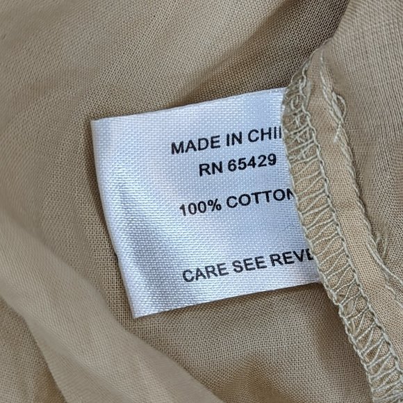 Luxe Moda Tan‎ Emroidered Shirt S 100% Cotton - Picture 3 of 8